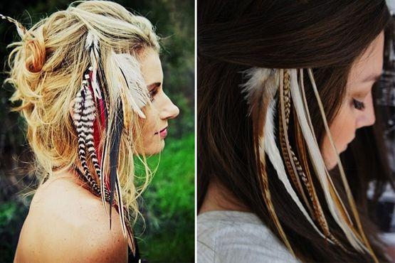 Penas no cabelo acessorios com penas6 Acessórios com penas
