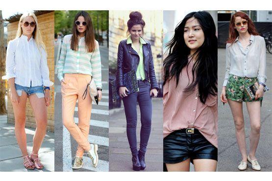 2 producoes casuais com camisa Looks elegantes com camisa