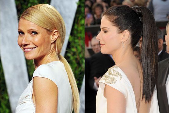 f Maquiagem e penteados do Oscar 2012