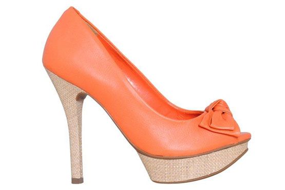 Peep toe laranja sapato verao15 Tendências de sapatos e sandálias para o verão 2012