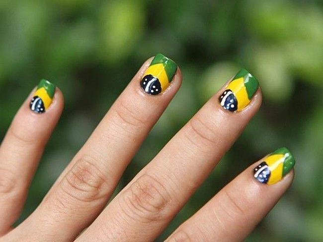 unhas de copa brasil 01 Unhas decoradas para a Copa