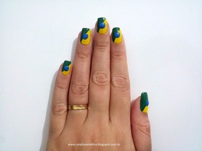unhas de copa brasil 02 Unhas decoradas para a Copa