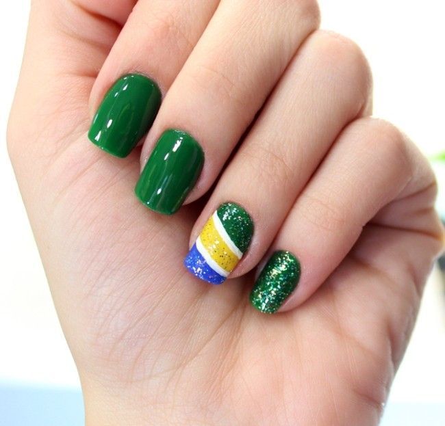 unhas de copa brasil 03 Unhas decoradas para a Copa