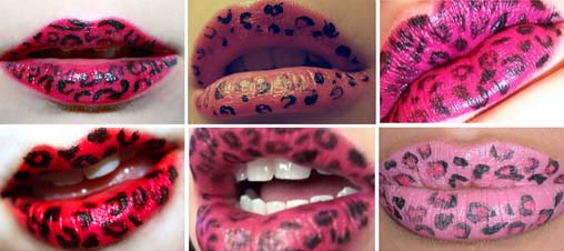 batom estampa leopardo Maquiagem animal print