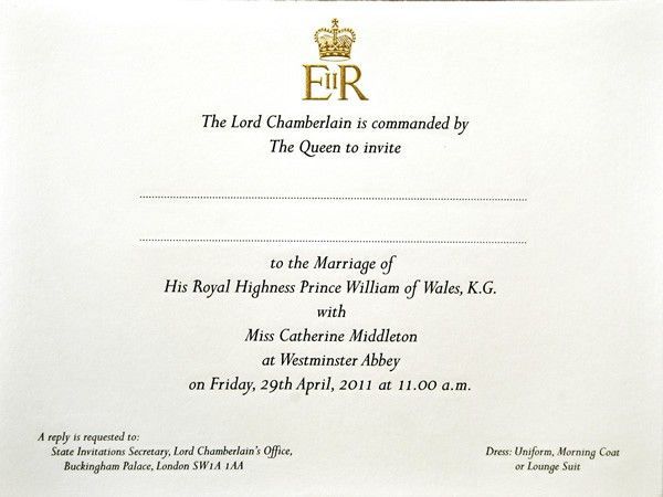 convite casamento william e kate O casamento real de William e Kate