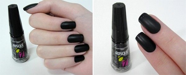 preto fosco 3 2 em 1: esmalte Preto Fosco + unha inglesinha