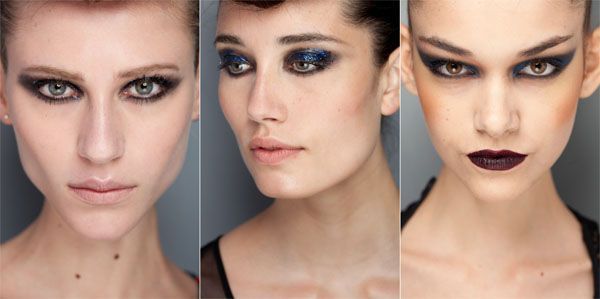 tendência maquiagem inverno olho esfumado e glitter Maquiagem para o inverno 2011
