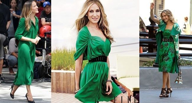 look esmeralda sarah jessica parker Tendência: verde esmeralda