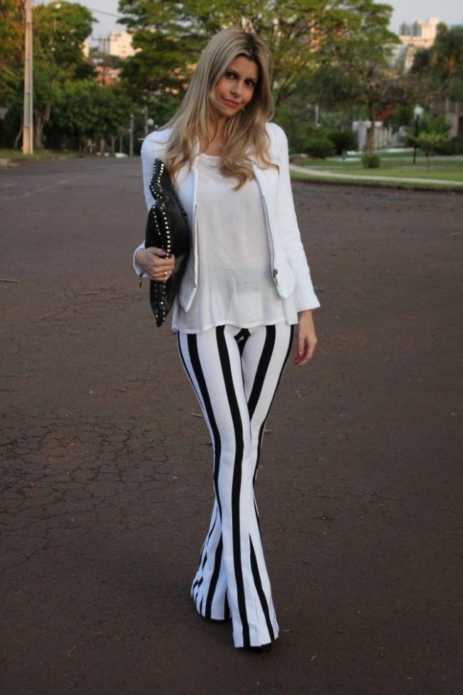 look-calca-listrada-04 look calca listrada 04 Preto e branco na calça listrada: clássico e ousado
