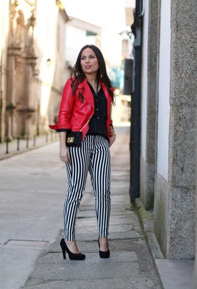 look-calca-listrada-15 look calca listrada 15 Preto e branco na calça listrada: clássico e ousado