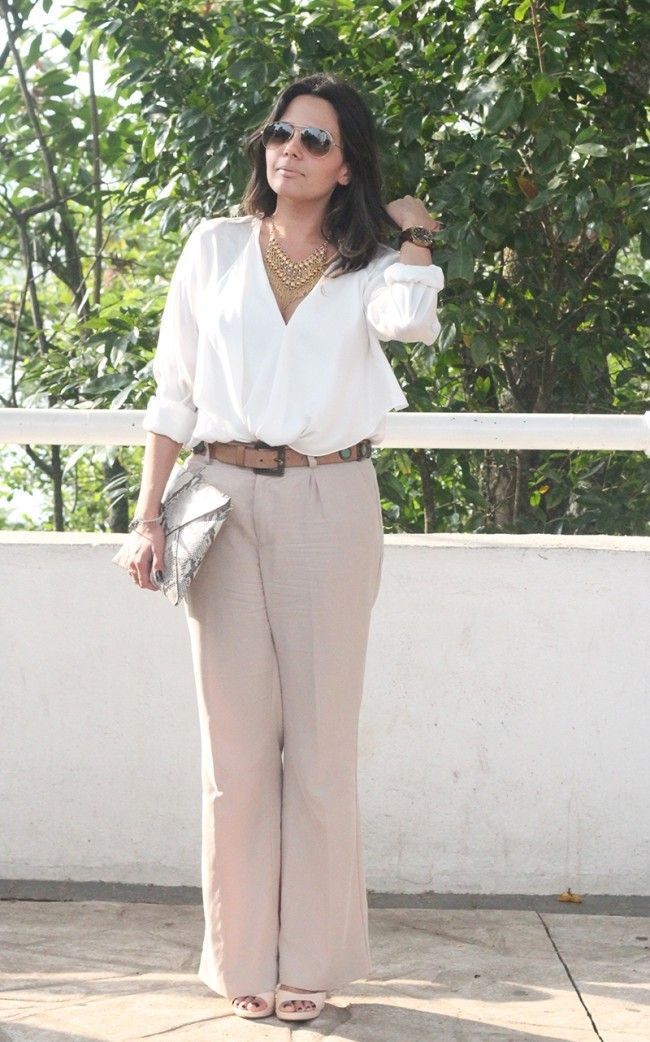 calça de linho feminina padrão