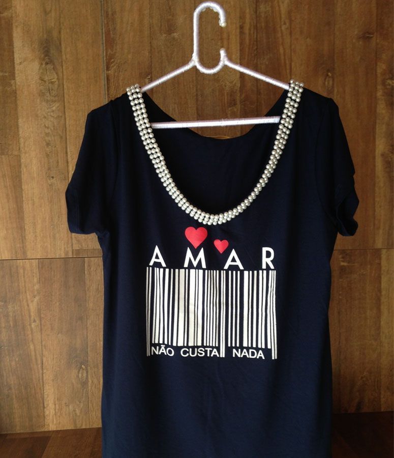 Blusa bordada à mão com pérolas por R$60 no Elo7