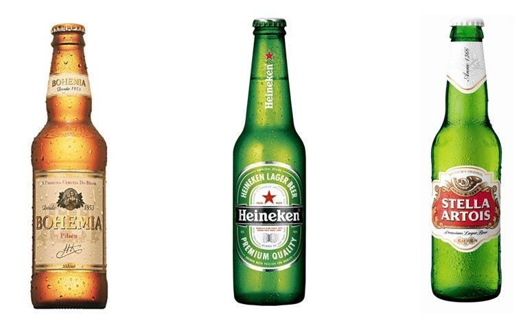 Sugestões: Bohemia Pilsen (Standard), Heineken e Stella Artois (Premium)