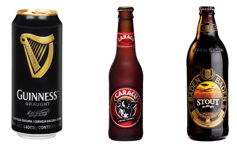 Sugestões: Guinness, Caracu e Baden Baden Stout
