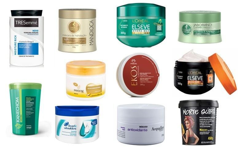 Onde encontrar: Tresemmé Hidratação Profunda / Haskell Mandioca / Elseve Hydra-Max Colágeno / Haskell Jaborandi / Pantene Pro V Hidratação Intensa / Natura Ekos Castanha / Elseve Arginina Resist / Kanechom Aloe Vera / Head & Shoulders Hidratação / Acquaflora Antioxidante / Lola Morte Súbita