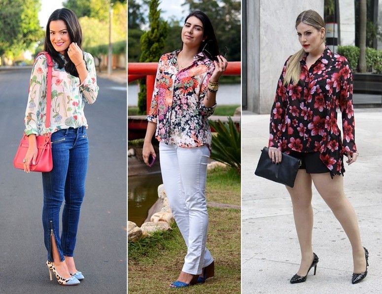 Resultado de imagem para look tecido com maxi flores