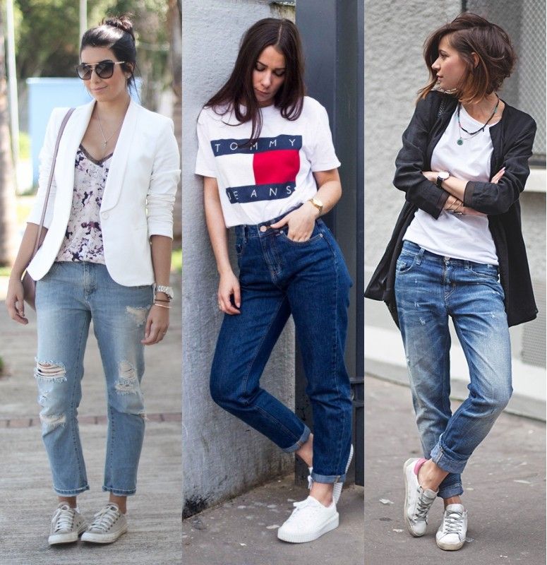 calça jeans feminina com tenis