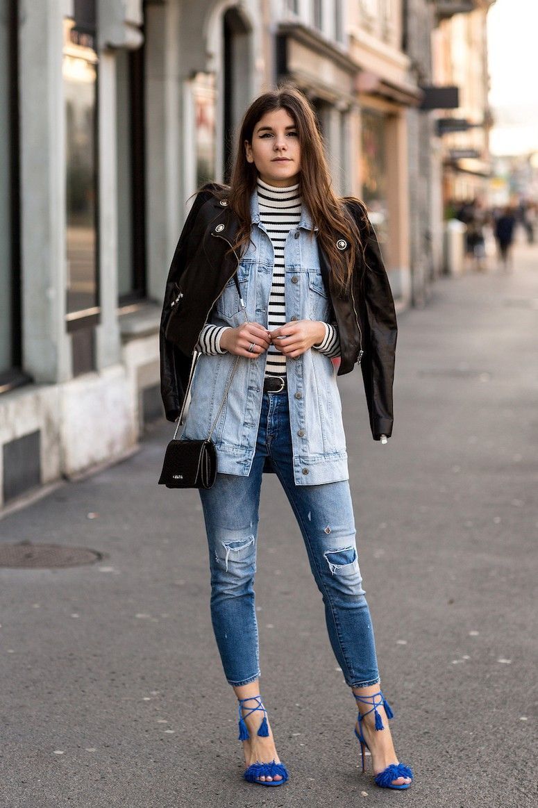 colete com calça jeans feminino