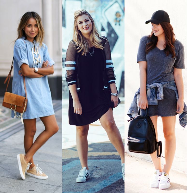 looks de vestido com tênis