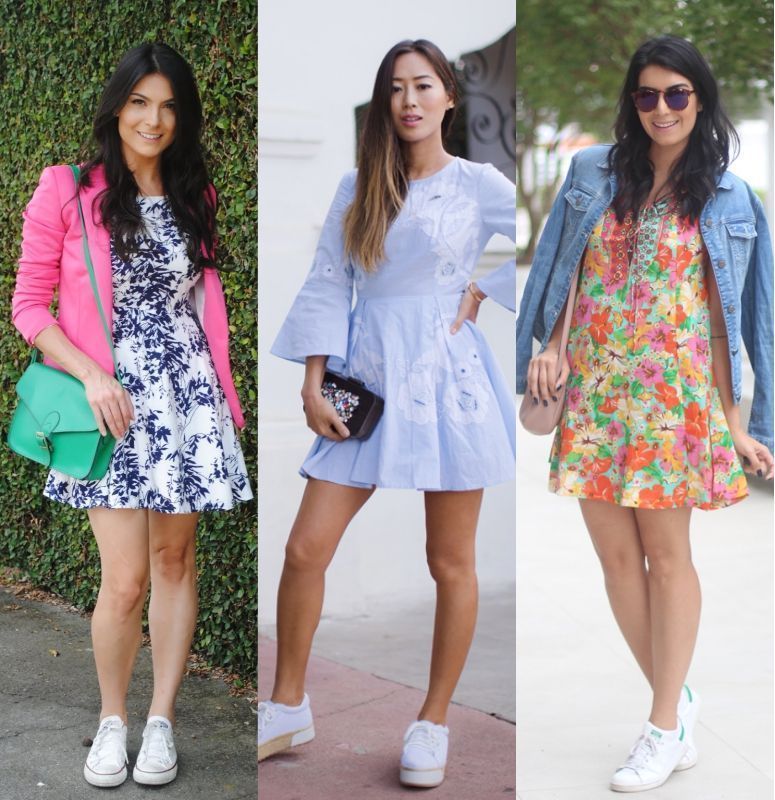 moda vestido com tênis