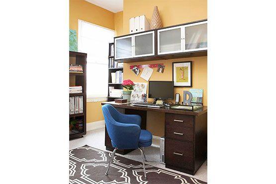 Cores fortes dão vivacidade ao ambiente sem perder o visual formal. Foto: Pinterest