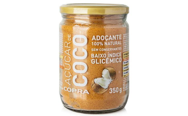 Açúcar de coco 350g por R$26,25 na<a href="http://www.dietacrua.com.br/acucar-de-coco-adocante-100-natural-350g-copra-coco-p8/" target="_blank">Dieta Crua</a>