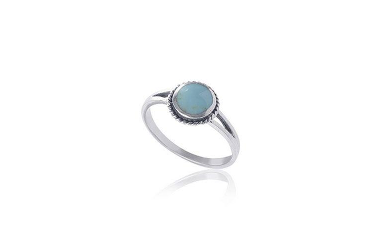 Anel de prata envelhecida com turquesa por R$ 40,00 no <a href="http://www.pratanet.com.br/produto/anel+prata+envelhecida+c+turquesa+redonda " target="_blank">Prata Net</a>