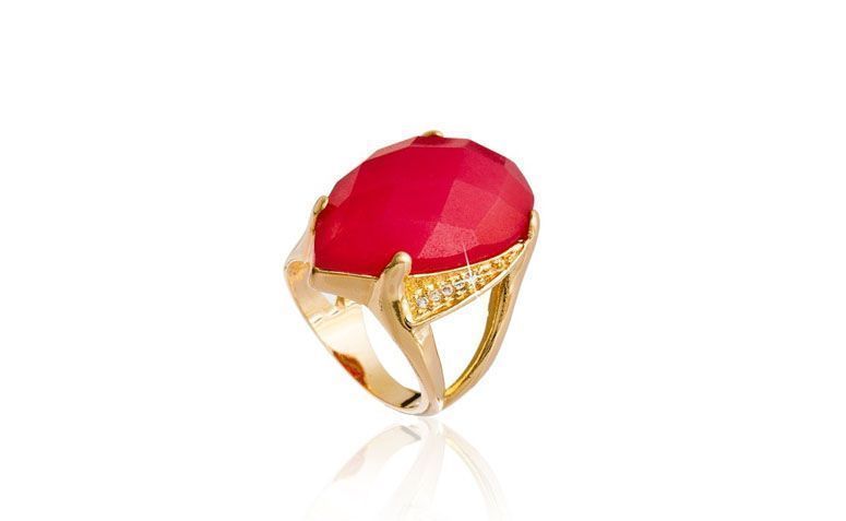 Anel com ágata vermelha por R$139,00 na <a href=" http://www.franciscajoias.com.br/anel-pedra-natural-agata-vermelha-folheado-em-ouro-18k.html" target="blank_">Francisca Jóias</a>