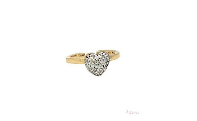 Anel de falange com coração de zircônias por R$42,90 na <a href="http://www.franciscajoias.com.br/anel-para-falange-folheado-ouro-formato-corac-o.html" target="_blank"> Francisca Jóias</a>