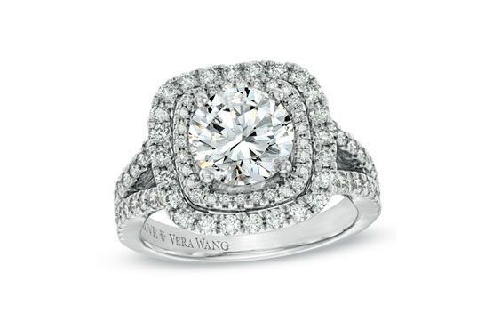 Anel de noivado Vera Wang Love Collection por US$29.999,99 (aprox. 70 mil Reais)