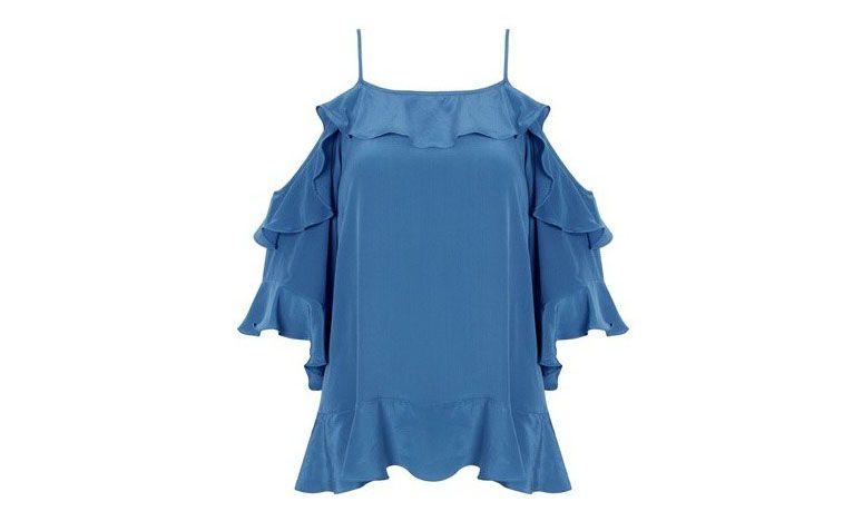 Blusa de seda Animale por R$668 na <a href="https://www.oqvestir.com.br/blusa-seda-jabour-azul.html" target="blank_">Oqvestir</a>