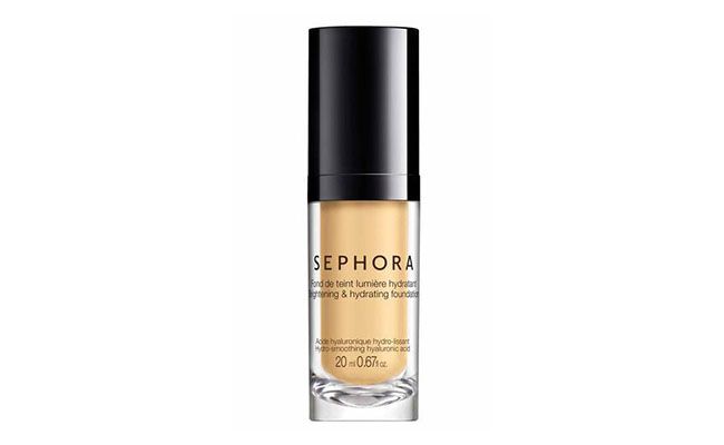 Base Líquida por R$ 79 na <a href="www.sephora.com.br/sephora-collection/maquiagem/face/base-brightening-e-hydrating-foundation-13430" target="blank_">Sephora</a>