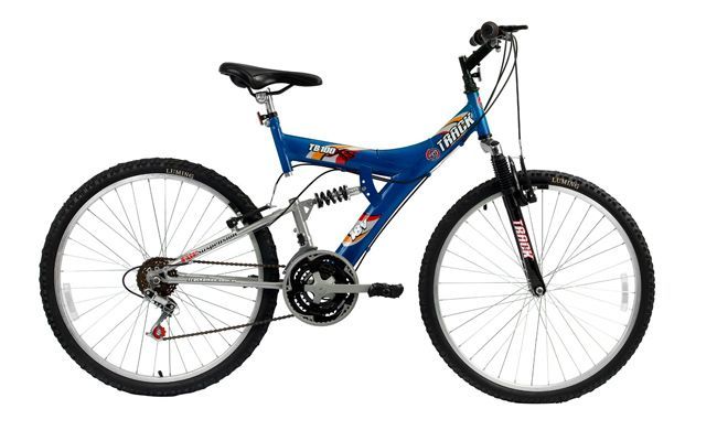 A Track Bikes TB 100 tem dupla suspensão 18 V. O aro é ideal para quem busca mais desempenho. Ela foi projetada para dar maior absorção de impactos e diminuir as trepidações em terrenos irregulares. R$419,00 no <a href="http://www.netshoes.com.br/produto/516-0045-178" target="_blank">Netshoes</a>