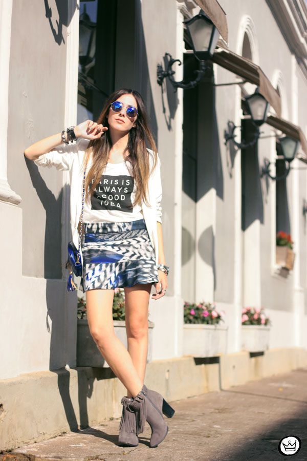Foto: Reprodução / <a href="http://fashioncoolture.com.br/2015/05/16/morina-look-blazer-branco-boyfriend-tshirt-paris/" target="_blank">Fashion Coolture</a>