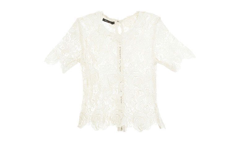 putih lace blaus Pat Pat's por R$603 na Gallerist