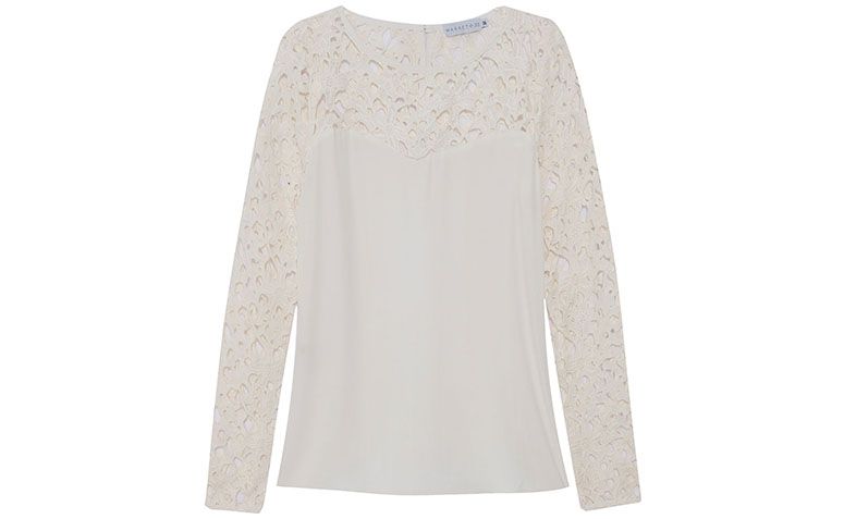 Putih lace blaus Market 33 untuk $ 299 dalam OQVestir