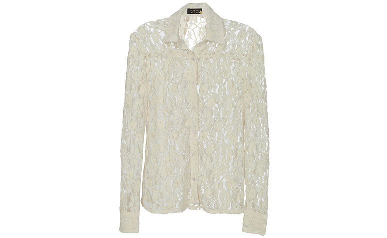 lace putih blaus My Place oleh R $ 199 dalam Glamour