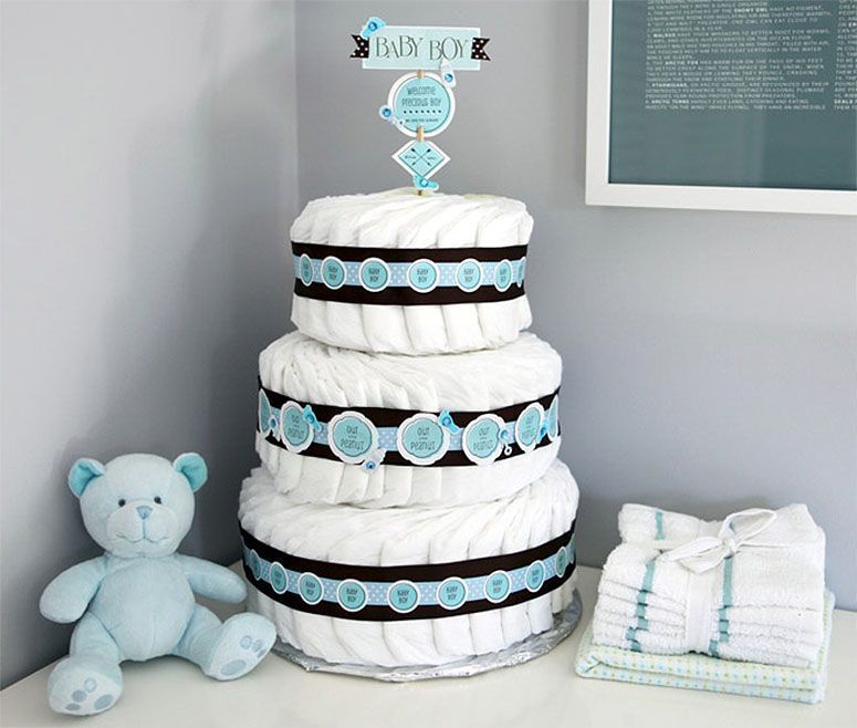 Foto: Reprodução / <a href="https://www.evermine.com/blog/diaper-cake-decoration/" target="_blank">Evermine Blog</a>