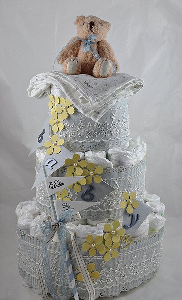 Foto: Reprodução / <a href="http://blog.piondesign.se/a-diaper-cake/" target="_blank">Pion Design</a>