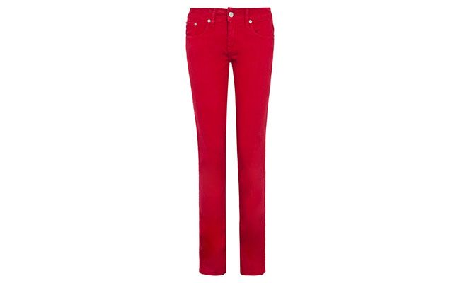 Calça vermelha Mandi por R$199 na <a href="http://www.dafiti.com.br/Calca-Jeans-Mandi-Skinny-Perfect-Vermelha-1402627.html" target="blank_">Dafiti</a>