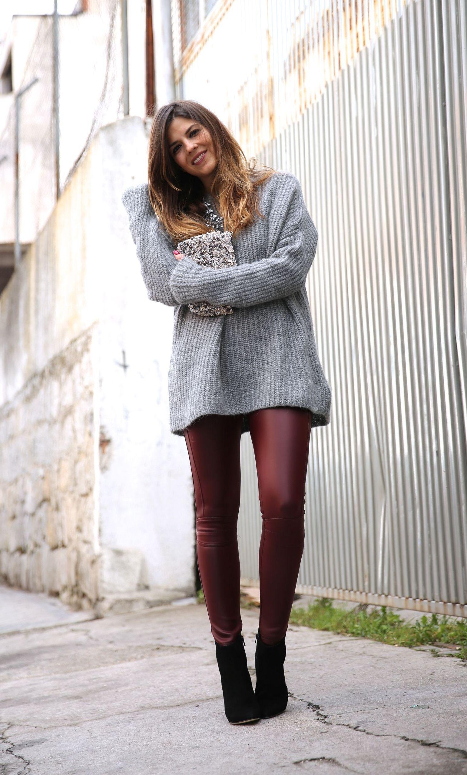 Foto: Reprodução / <a href="http://www.trendytaste.com/burgundy-leather-leggings/" target="_blank">Trendy Taste</a>