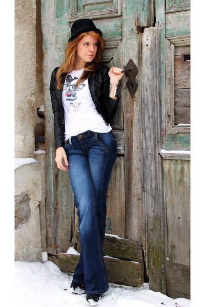 Foto: Reprodução / <a href="http://www.chictopia.com/photo/show/585868-My+outfit+today-flare-jeans-mango-jeans-h-m-hat-h-m-jacket-zara-t-shirt" target="_blank">Chictopia</a>