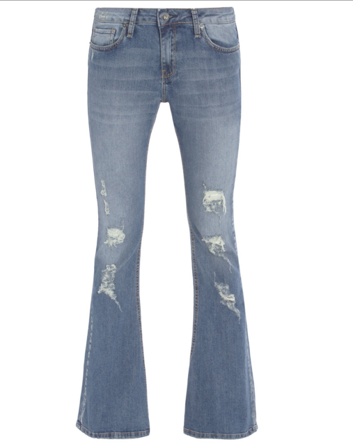 Calça flare jeans por R$159,80 na <a href="http://www.shop2gether.com.br/calca-cameron-flare.html" target="blank_">Shop2gether</a>
