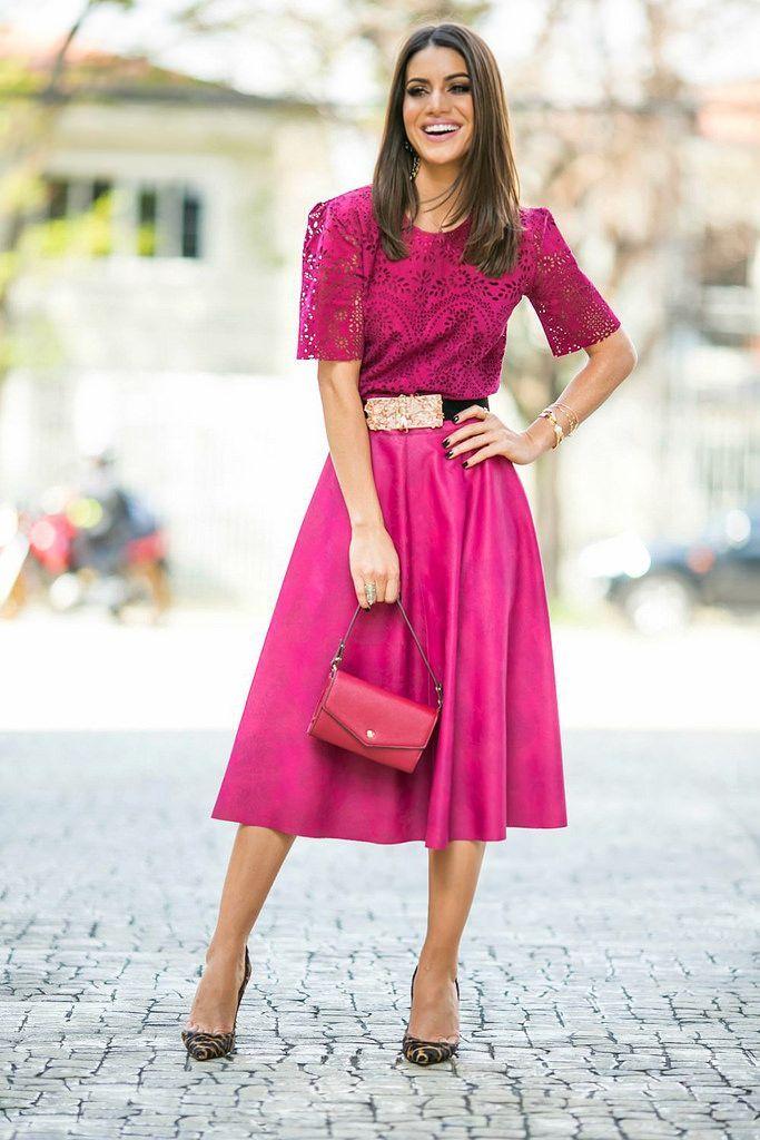 Foto: Reprodução / <a href="http://camilacoelho.com/2015/04/22/spfw-dia-5-look-total-pink/" target="_blank">Camila Coelho</a>