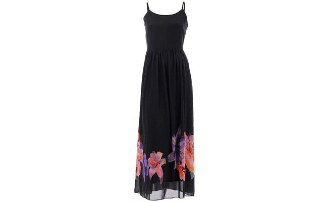 Vestido longo de chiffon por R$129,99 na <a href="http://www.passarela.com.br/feminino/produto/6400534812/Vestido-Longo-Chiffon-Lara-52581---Preto/" target="_blank">Passarela</a>