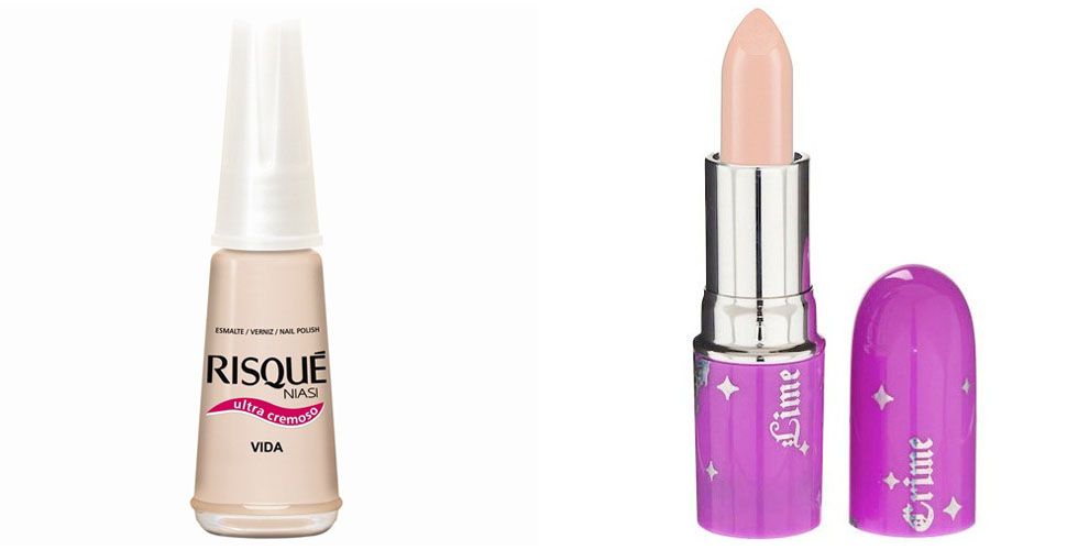 <p>Esmalte Vida da Risqué – Por R$2,90 em Lojas de cosméticos e Farmácias.</p>
<p>Batom Coquette da Lime Crime – Por R$49,00 na Loja Lime Crime Make-up.</p>