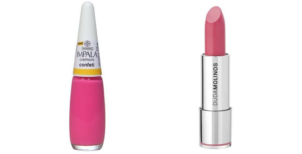 <p>Esmalte Confeti da Impala – Por R$2,90 em Lojas de cosméticos e Farmácias.</p>
<p>Batom Lolita do Duda Molinos – Por R$30,00 na Loja Sephora.</p>