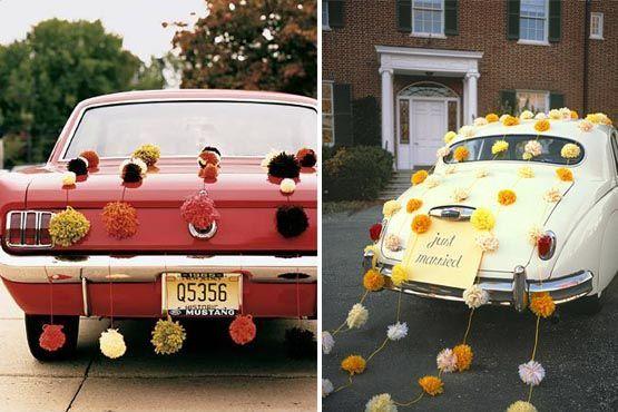 As latinhas podem ser substituídas por flores amarradas ao carro