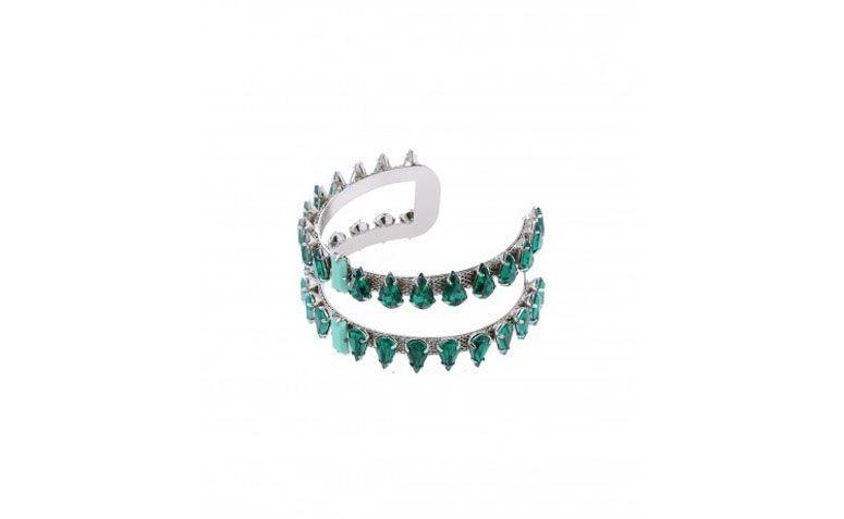 Bracelete com aplicação de pedras sintéticas por R$169 na <a href="http://myglossacessorios.com.br/lojaonline/bracelete-gotas-verde.html" target="_blank">My Gloss Acessórios</a>