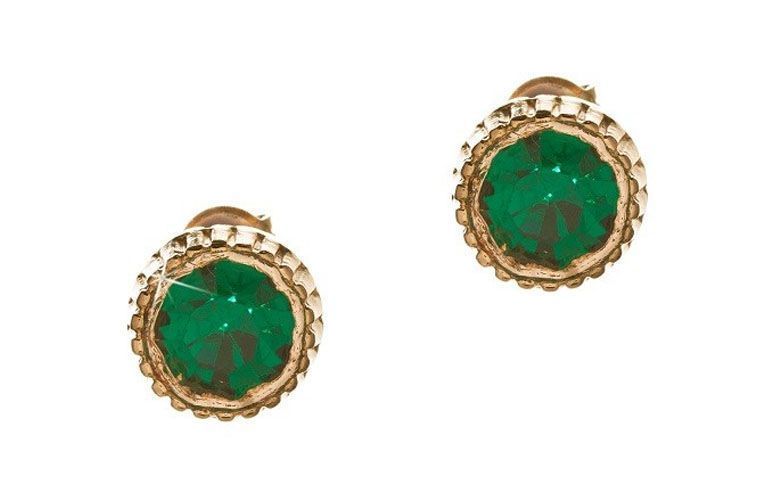 Brinco com pedra natural verde esmeralda por R$35,90 na <a href="http://www.franciscajoias.com.br/brinco-semi-joia-com-pedra-natural-verde-esmeralda-folheado-em-ouro-18k.html" target="_blank">Francisca Joias</a>
